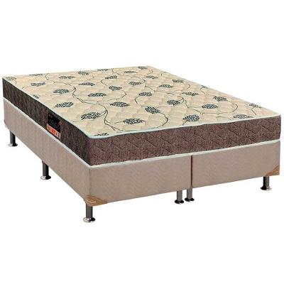 Cama Box com Colchão King Suede Clean Ortopédico D28 Tecido Bege Orthoflex