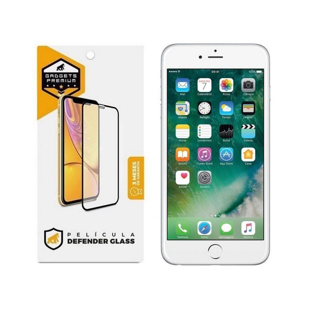 Película Defender Glass Para Iphone 6 Plus E 6S Plus - Preta - Gshield - 1