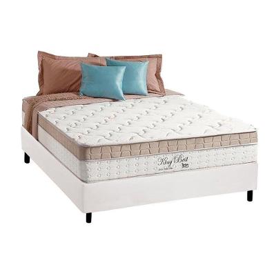 Cama Box com Colchão Casal Corano White Euro Pillow Molas Ensacadas Bege Anjos