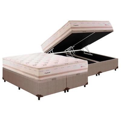 Cama Box com Baú Queen Corano Clean Euro Pillow Molas Ensacadas Bege Herval
