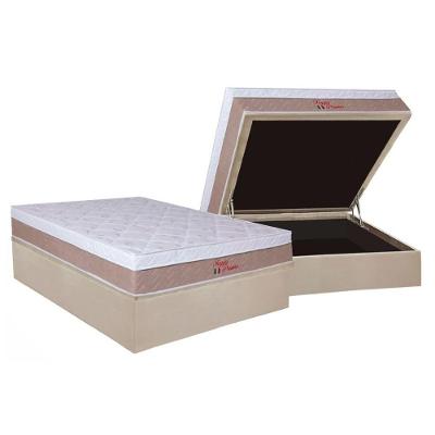 Cama Box com Baú Casal Suede Clean Euro Pillow Ortopédico D28 Bege Orthoflex