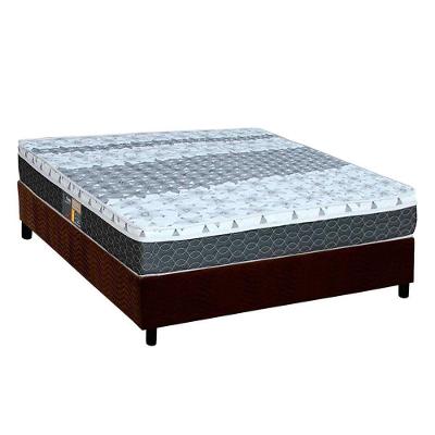 Cama Box com Colchão Casal Suede Brown Euro Pillow Molas Bonnel a Costa Rica