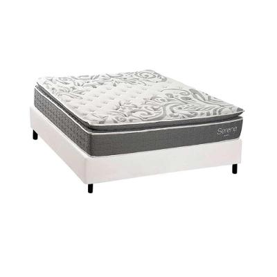 Cama Box com Colchão Casal Serene Pillow Top Molas Ensacadas Tecido Liso Kappesberg
