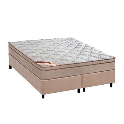 Cama Box Queen Suede Clean Euro Pillow Molas Bonnel Tecido Bege a Costa Rica