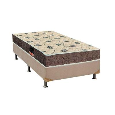 Cama Box com Colchão Solteiro Livorno Ortopédico Anatômico D28 Suede Bege Orthoflex