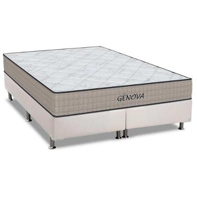 Cama Box Queen Corano White Antiácaro Espuma D45 Tecido Branco Orthoflex