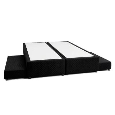 Cama Box King MH1453 Black com 2 Auxiliares Estrutura em Madeira Preto Herval