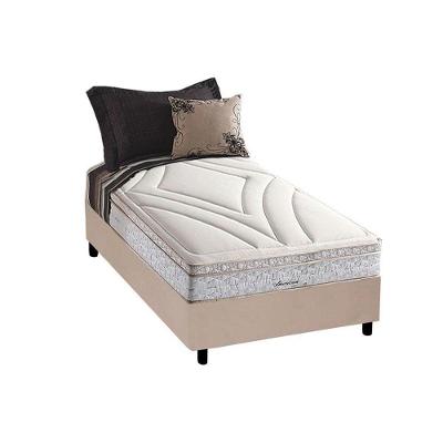Cama Box com Colchão Solteiro Suede Clean Euro Pillow Molas Ensacadas Tecido Bege Herval