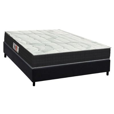 Cama Box com Colchão Casal Sogni Orthoflex 138 Ortopédico Espuma D28 Suede Preto Orthoflex