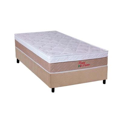 Cama Box com Colchão Solteiro Premier Orthoflex 88 Euro Pillow Ortopédico Suede Bege Orthoflex