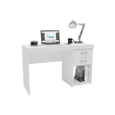Escrivaninha Retangular Malta Outros 2 Gavetas MDF-MDP 120CM Branco