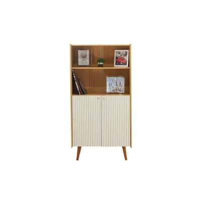 Estante para Sala Vértice 2 Portas 2 Prateleiras MDF 80CM Cinamomo e Off White Genialflex