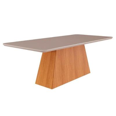 Mesa de Jantar Helena 8 Lugares Retangular MDF 210CM Amadeirado e Off White