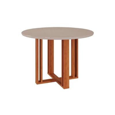 Mesa de Jantar Flora 4 Lugares Redonda Tampo Vidro 109CM Cinamomo Cimol