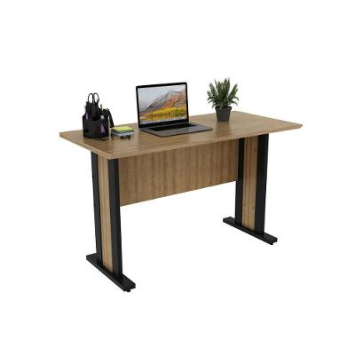 Mesa de Computador Retangular ME-4194 Moderno sem Gavetas MDF-MDP 117CM Amêndoa e Preto