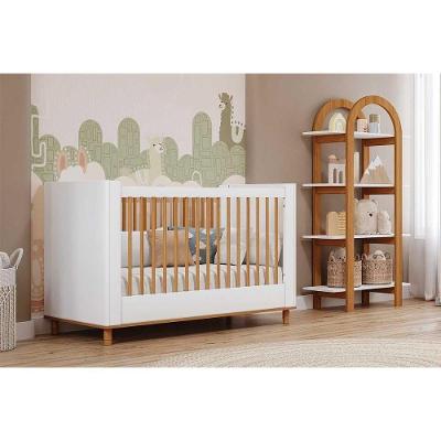 Quarto de Bebê Completo Berço Convencional Cupcake MDF Branco e Nature Permóbili