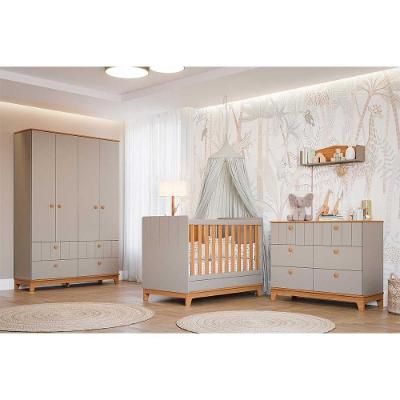 Quarto Completo Infantil Biscoito 4 Portas 4 Gavetas Madeira 148CM Fendi Permóbili