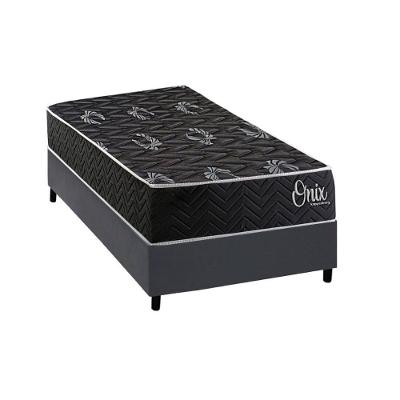 Cama Box com Colchão Solteiro Onix Ortopédico D28 Pillow Top Cinza Kappesberg