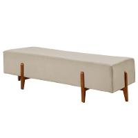 Recamier Zurik Luxo Madeira Maciça Castellar Móbile Linho Bege Claro - 1