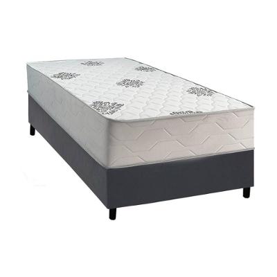 Cama Box com Colchão Solteiro Comfort Ortopédico Anatômico Tecido Malha Cinza a Costa Rica