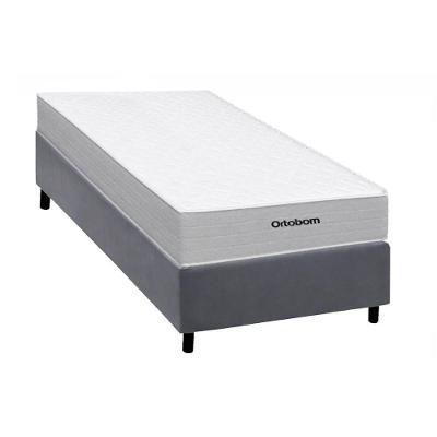 Cama Box com Colchão Solteiro Corano Gray Molas Ensacadas Plenno Cinza Ortobom