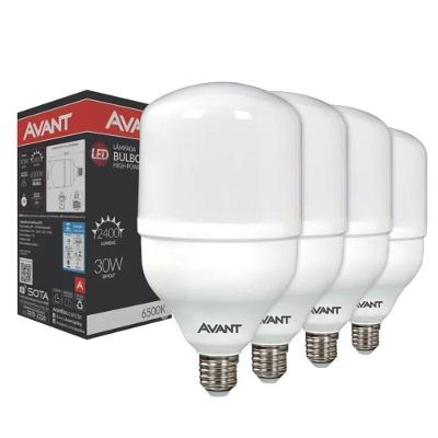 Kit 4 Lâmpadas Led High Power 30W Bivolt Branco 6500K Branco 6500K