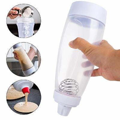 Garrafa Dosadora para Massas 1L com Marcações em Cups e ml para Panquecas Crepes e Cupcakes Branco