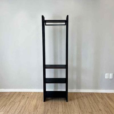 Arara de Roupas Linea Slim sem Porta sem Gavetas Madeira Pinus 53CM Preto Artfactory Design