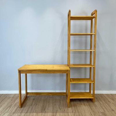 Home Office Escrivaninha e Estante Linea Slim Moderno sem Gavetas Madeira Pinus 96CM Nozes