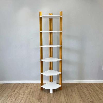 Estante Linea 6 Prateleiras Madeira de Pinus 36,5CM Branco e Nozes Artfactory Design