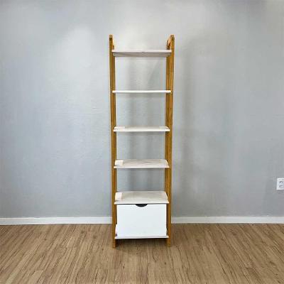 Estante Linea Slim 6 Prateleiras Madeira Pinus 53CM Branco e Nozes Artfactory Design
