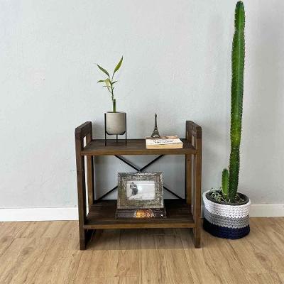 Mesa de Cabeceira Linea sem Gavetas Madeira Pinus Tabaco Artfactory Design 53CM