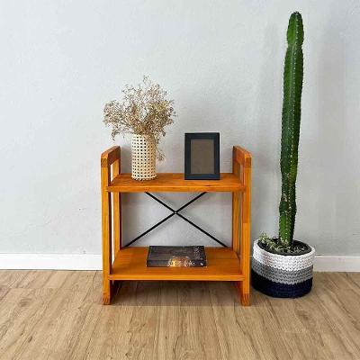 Mesa de Cabeceira Linea sem Gavetas Madeira Pinus Moderno Carvalho 53CM