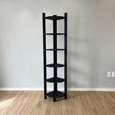 Estante Linea 6 Prateleiras Madeira de Pinus 36.5CM Preto Artfactory Design