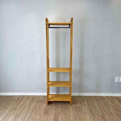 Arara de Roupas Linea Slim sem Porta sem Gavetas Madeira Pinus 53CM Café Artfactory Design
