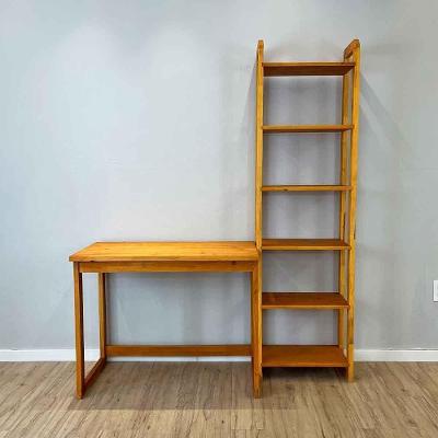 Home Office Escrivaninha e Estante Retangular Linea Slim Moderno sem Gavetas Madeira Pinus 96CM