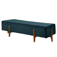 Recamier Zurik Luxo Madeira Maciça Castellar Móbile Linho Azul - 1