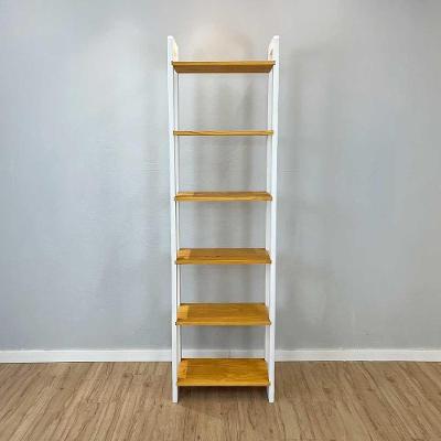 Estante Linea Slim 6 Prateleiras Madeira Pinus 53CM Nozes e Branco Artfactory Design 53CM
