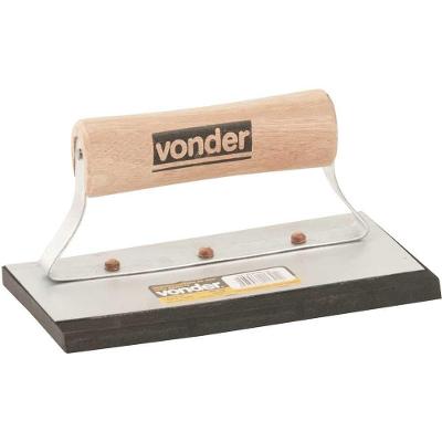 Desempenadeira de Aço para Rejunte 95MM X 180MM com Cabo de Madeira Vonder 180CM