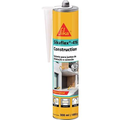 Selante Poliuretano 416 CONSTRUCTION Vedação Elástica Cinza Sika Brasil 300ML