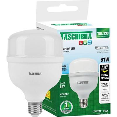 Lâmpada Led Bulbo TKL 330 61W Bivolt 6.500K Branco Taschibra 5.400 Lúmens
