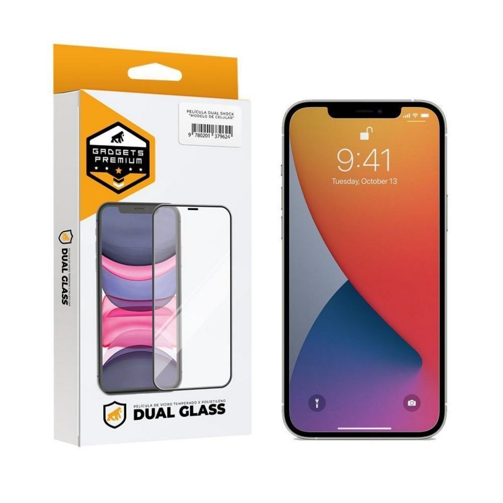 Película Dual Glass Para Iphone 12 Pro Max - Preto - Gshield - 1