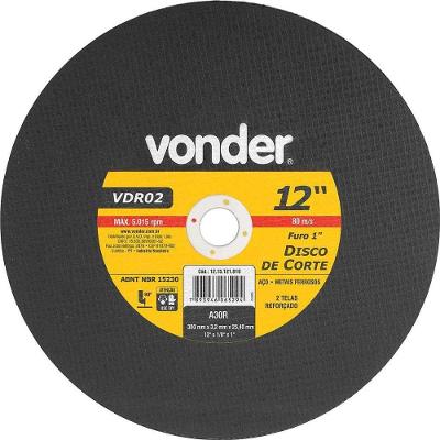 Disco de Corte VDR02 para Aços e Materiais Ferrosos 300MM X 3,2MM X 25,40MM Vonder