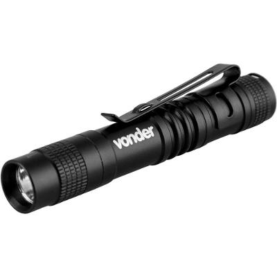 Lanterna Caneta Mini LED XPE 40LM com Clip e Proteção Contra Umidade Preto Vonder 12CM