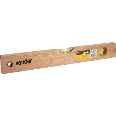 Nível de Madeira 3335016000 com 2 Bolhas para Nivelamento Vertical e Horizontal Vonder 40.6CM