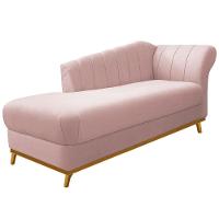 Recamier Vanessa 160cm Lado Esquerdo Suede Rosê Doce Sonho - 1