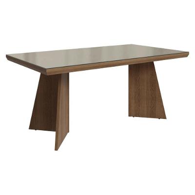 Mesa de Jantar 5389K94MOVI 6 Lugares Retangular MDF com Vidro 160CM Rustic Crema Madesa