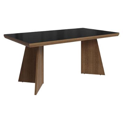 Mesa de Jantar 5389 6 Lugares Retangular MDF Rustic e Preto Madesa 160CM