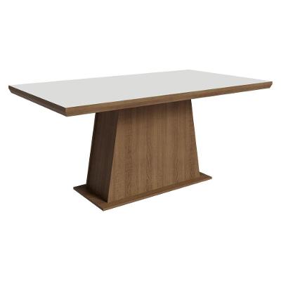 Mesa de Jantar 5364J32MO 6 Lugares Retangular MDF Rustic Branco Madesa 160CM