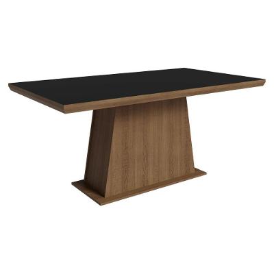 Mesa de Jantar 5364C12MO 6 Lugares MDF Rustic e Preto Madesa 160CM